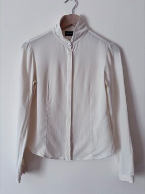 Vintage Giorgio Armani Ivory Silk Button-Up Shirt